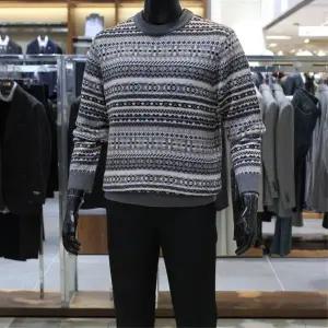 [바쏘](의정부점)homme FW 노르딕패턴 고급 울블랜딩 라운드 니트 2종 [ 그레이,네이비 ]