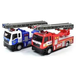 실내 놀이 경찰 소방차 사다리차 장난감 미니 풀백카