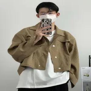 남성크롭자켓 검은색 오버핏 크롭 얇은 가을 재킷