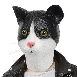 고양이 동물 가면 할로윈 파티데이 웃긴 코스프레 분장 실리콘 얼굴 변장 마스크 행사 축제