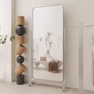 모던 이동식 아크릴 전신 거울 스탠드형 이동형 대형 옷가게 드레스룸