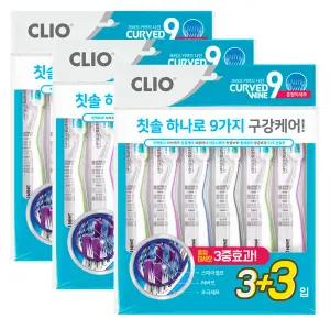 크리오 커브드나인 혼합미세모 3+3입 칫솔 X 3개