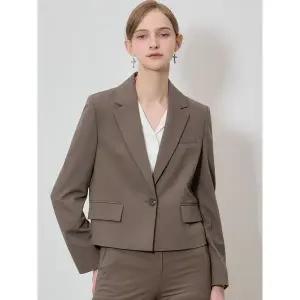 [하프클럽/]소프트 글램 크롭 원버튼 재킷 (택가격 278000원)