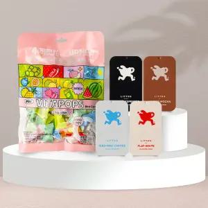 무설탕 비타민C 샤오커오라 캔디 60gX2봉 + 씹어먹는 커피 리토스 커피츄 15gX4통