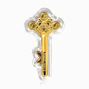 [한국금다이아몬드] 순금 행운 선물 골드바 열쇠 24K 0.05g