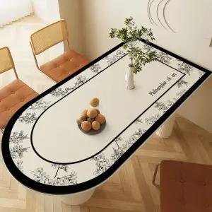 타원형 반원형 식탁보 매트 가정용 테이블 방수 인테리어