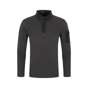 남성 긴팔 기모 기능성 티셔츠 오세르 카라 티셔츠 차콜