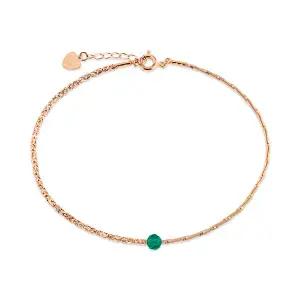 [비앤비골드] 14K 티탄 언발 그린오닉스 사각컷 뱅글 팔찌 GTB41090