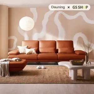 [상품권2만증정][다우닝] 플라나 3.5인 스윙 전체 천연가죽 소파