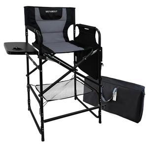 사이드 테이블 30 71인치 좌석 높이 접이식 캠핑 의자 바 스툴 풋레스트 및 수납 포켓이 있는 메이크업