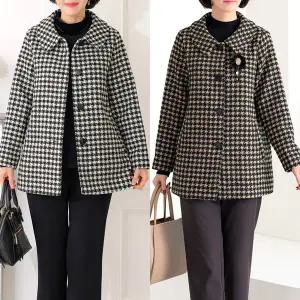 [엄마옷 로즈맘] 청우체크카라울자켓