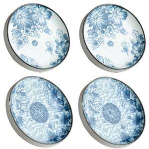 [포르르] zaoallife 4pcs 일본 도자기 반찬 세라믹 그릇 애피타이저 접시 양념 그릇, 초밥, 애피타이저, 식초, 케첩, 바비큐용