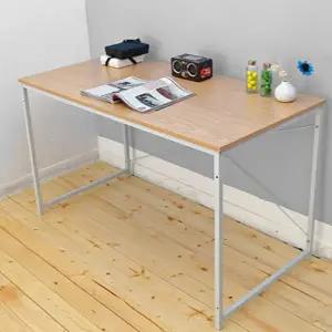 철제 프레임 책상 인테리어 직사각형 1200 우드 상판 책상 공부용 심플 가정용 서재용 컴퓨터 오피스