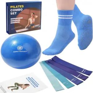 플로콘시 필라테스 볼 저항 밴드 그립 양말 바레 세트 루프 운동 5단계 스몰 요가 9인치 집에서 논 슬립