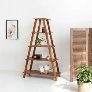 [하프클럽/]사다리 선반 원목 수납선반 5단 진열대 장식장