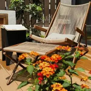 야외용 카페 원목 야외 의자 테라스 라탄 세트 접이식 테이블