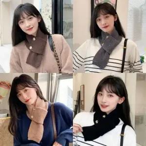 데일리 투단추 여성 니트 머플러 목도리 쁘띠 가을 겨