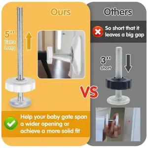 AB11-베이비 게이트 벽 보호대M8 스레드 스핀들 로드 포함 압력 장착형 맥세이프 게이트용 4팩