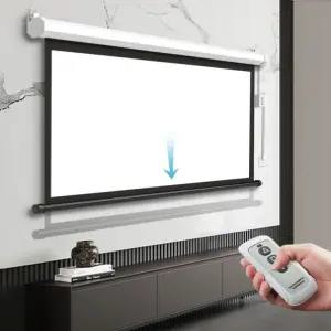 빔프로젝터 전동 스크린 가정용 롤 영화관 대형