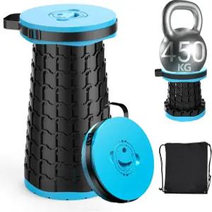 VIVETERA 업그레이드 접이식 스툴 (최대 하중 파운드) 캠핑 정원 가꾸기 낚시 및 야외 활동용 휴대용