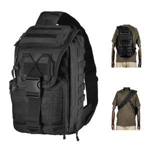 [미국배송] 남성용 마네타 전술 슬링백 병 홀더가 있는 대형 숄더백 캠핑 하이킹 트레킹 데이팩용 크로스 바디백 가슴 EDC