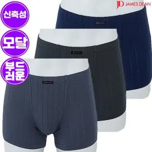 제임스딘 부드럽고 신축성 좋은 모달 스판 사각 남자 드로즈 팬티 3매입 D3BZ