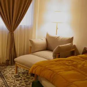 다인 100%원목 패브릭쇼파 1인용+스툴 (1인용소파)