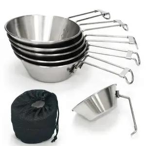 [키친아트] 캠핑 등산 접이식 컵세트 스텐304 시에라컵 5P 세트