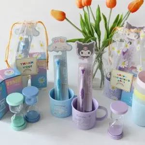 어린이 칫솔 양치컵 모래시계 3종 선물 세트 어린이집 유치원 시나모롤 유아 양치 컵