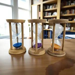 원목 모래시계 알람 없는 무소음 시계 5분 10분 15분 1p