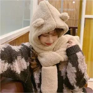 머플러 겨울 뽀글이 3컬러 바라클라바 모자 방한 곰돌이