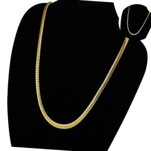 양각 힙합롱 에리어드 섹션 체인 목걸이-골드