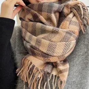 2500 여성 체크 캐시미어 머플러 방한 보온 목도리 넥워머 스카프