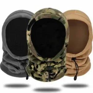 턱끈조절 밀리터리 두꺼운 극세사 후리스 방한모자  넥워머 바라클라바