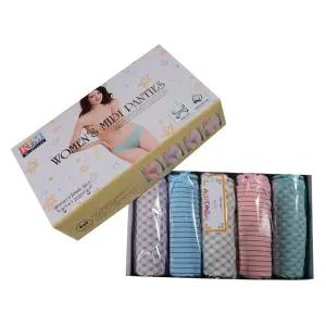 여성 아로니아 고급 면스판 미디 삼각 팬티 5매입