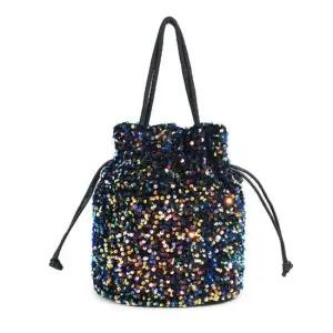 스팽글 토트백 파티룩 미니 조리 가방 다크블루 대학생토트백