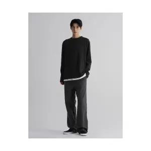 에잇세컨즈 8SECONDS 백 사틴 세미와이드핏 워크 팬츠 애쉬 194472