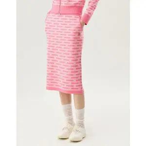 [르꼬끄](강남점)[이월][50% OFF] 우먼스 스웨터 슬림핏 자가드 스커트 핑크 PIK / QQ122OST12