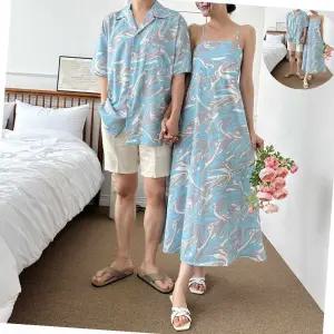 웨이브 남녀 커플 비치웨어 썸머룩 SD-240614