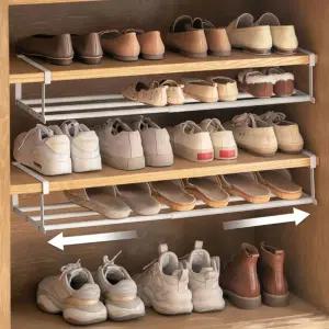 현관 신발장 정리 길이조절 선반