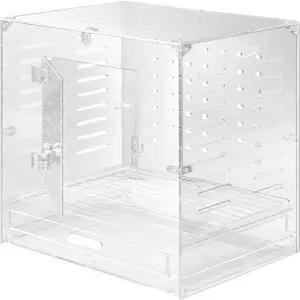 작은 새들을 위한 투명 아크릴 새장 핀치 카나리아 잉꼬를 디스플레이 서식지 - 청소 및 조립이 용이함