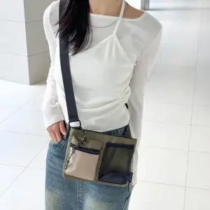 캐주얼 포켓 크로스백 외출 나들이 미니 에코 가벼운 쇼핑백 코디 여성크로스백