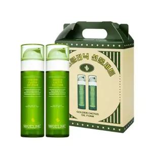맥스클리닉 오일 폼 클렌징 골든 선인장 대용량 110g 2개 선물 기획세트