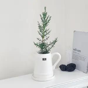 모던 도기 화분 티포트 10x17cm디자인 예쁜 도자기 손잡이 심플 선물용 인테리어 모양 주전자 포트형 데코