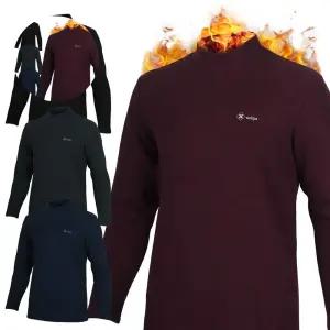 웜 컴포트 폴라 플리스 티셔츠 반목 남성 겨울티셔츠