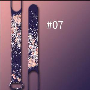 미밴드 8 9 10NFC 미밴드 3 4 5 6 7용 실리콘 시계줄, 꽃무늬 시리즈 손목밴드, 미밴드 시계 교체 스트랩