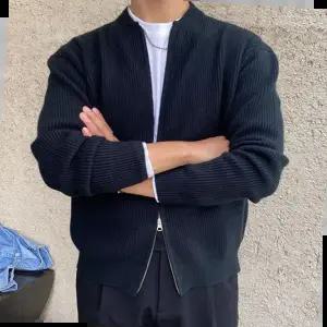 남성니트 남성 투웨이지퍼 니트 집업 가디건 사계절 데일리
