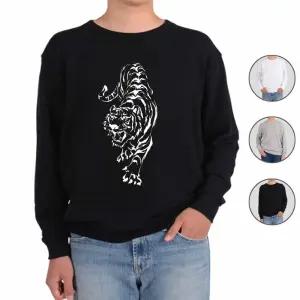 맨투맨 프린팅티셔츠 표정연기 호랑이 커플티 남자 디지털