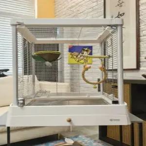 앵무새장 케이지 화이트 새집 앵무새집 바닥망 아크릴