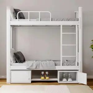 수납형 이층침대 벙커 철제 프레임 기숙사 복층 업다운 좁은방 사다리 싱글 책상일체형